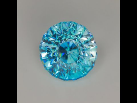 Stepped Round Cut Blue Zircon 3.80 Carats