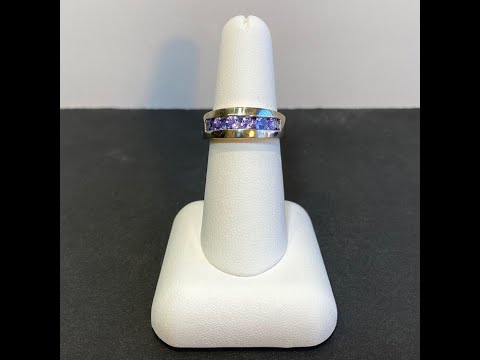 14K White Gold Channel Set Tanzanite Ring .50 Carats