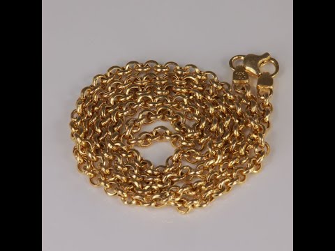 14K Yellow Gold Rolo Chain 18"