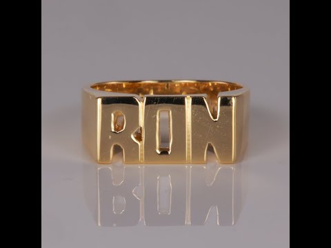 14K Yellow Gold RON Ring