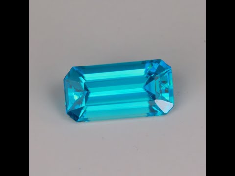 Blue Zircon Emerald Cut 3.38 Carats