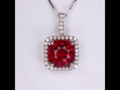 Rubellite Tourmaline and Diamond Pendant 5.67 Carats