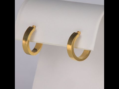 14K Yellow Gold Huggie Hoop Earrings