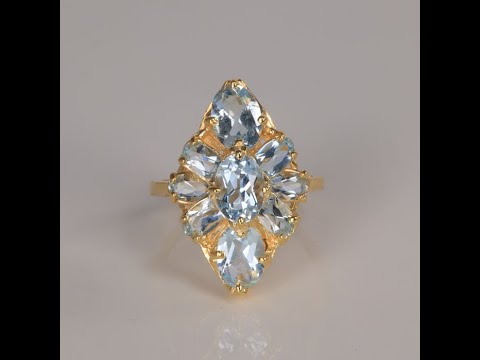 10K Yellow Gold Aquamarine Ring 4.62 Carats