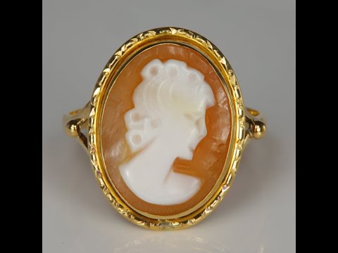 18K Yellow Gold Cameo Ring