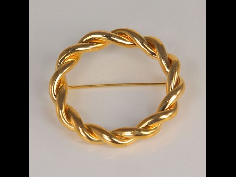 14K Yellow Gold Twist Pin/Brooch