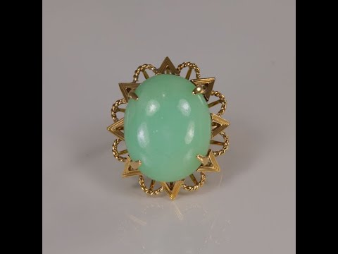 18K Yellow Gold Jade Cocktail Ring