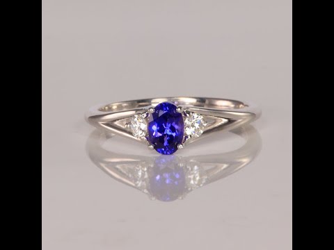 14K White Gold Purple Sapphire Ring .68 Carats