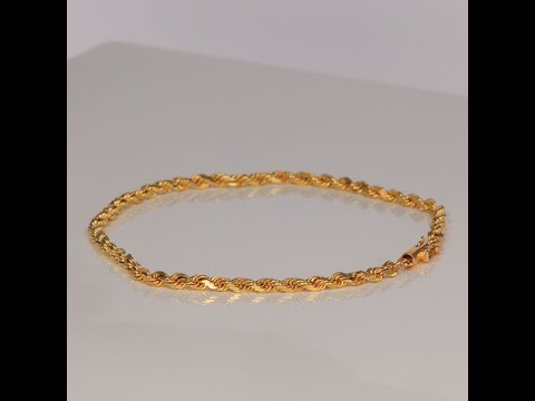 14K Yellow Gold Rope Chain Bracelet