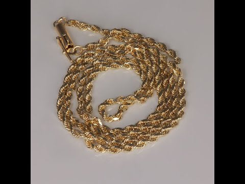 14K Yellow Gold Rope Link Chain 20"