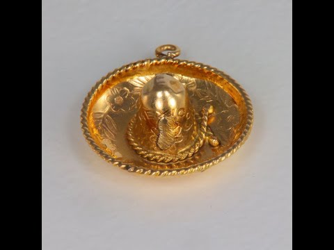 14K Yellow Gold Sombrero Pendant