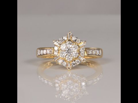 14K Yellow Gold Fine Diamond Ring .80 Carats