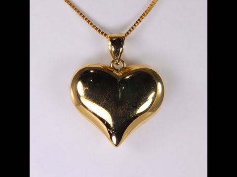 14K Yellow Gold Heart Pendant