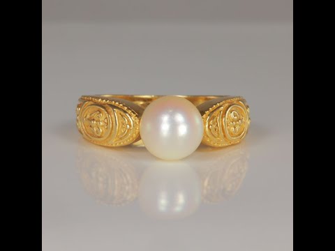 14K Yellow Gold Akoya Pearl Ring