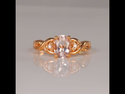 10K Rose Gold Morganite and Diamond Accent Ring 1.00 Carats