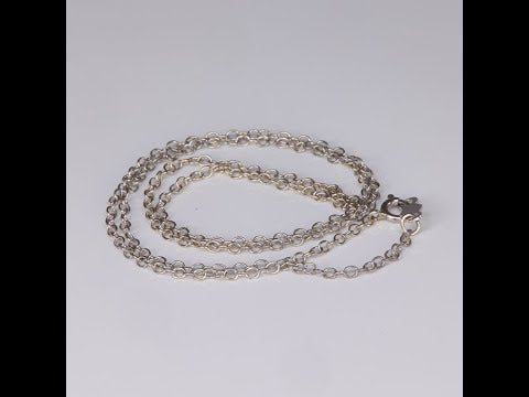 14K White Gold Cable Link Chain 15"