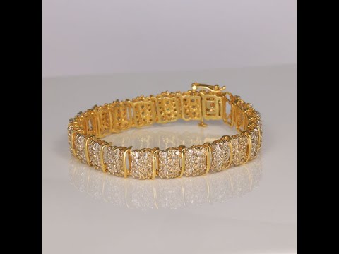 14K Yellow Gold and Champagne Diamond Bracelet 3.00 Carats