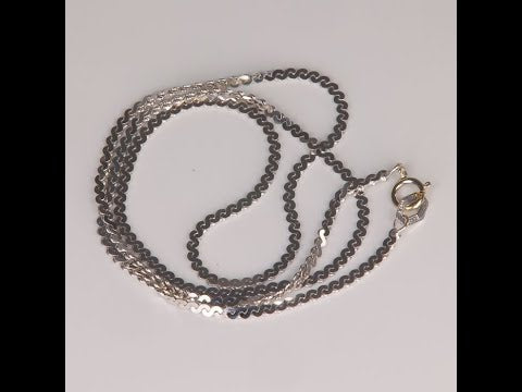 14K White Gold Serpentine Chain 15"