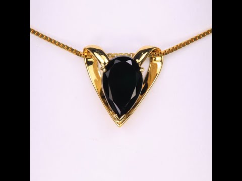 10K Yellow Gold Onyx Slide Pendant