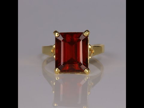 14K Emerald Cut Garnet Ring 7.00 Carats