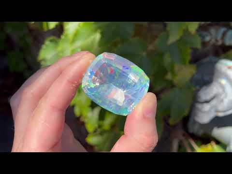 198ct Faceted Non-Hydrophane Crystal Opal