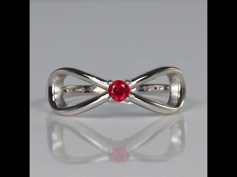 10K White Gold Ruby Infinity Ring .10 Carats