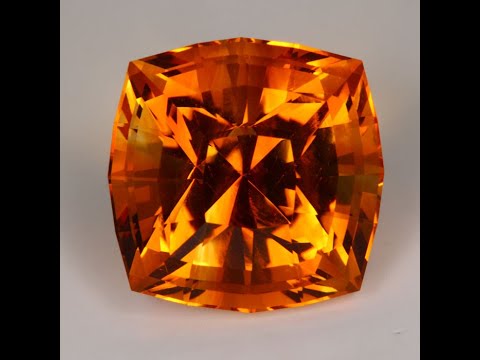 Square Cushion Cut Citrine 12.74 Carats