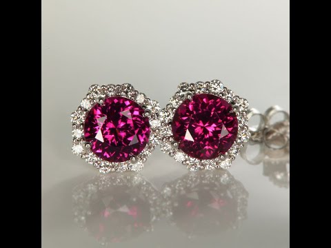 Umbalite Garnet Earrings in 14k white gold