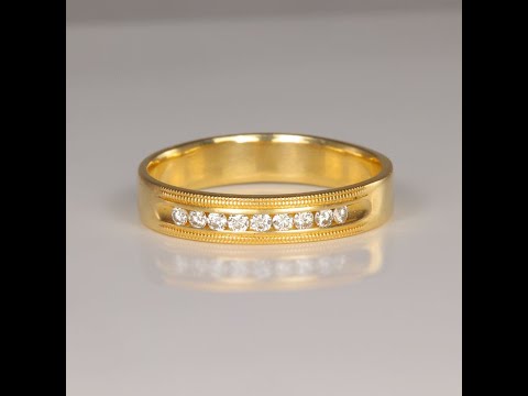 14K Yellow Gold Fine Diamond Band .25 Carats