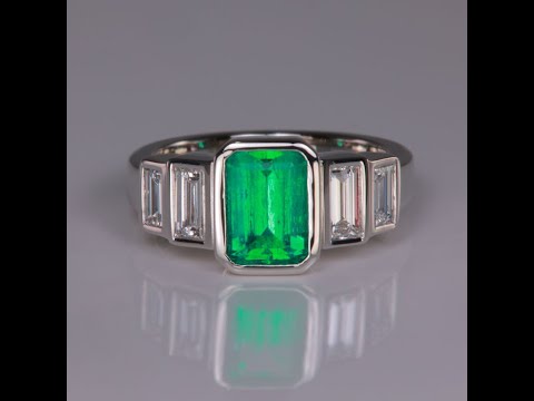 NEW Platinum Emerald and Diamond Ring by Christopher Michael 1.83 Carats