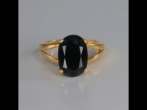 14K Yellow Gold Sapphire Ring 6.00 Carats