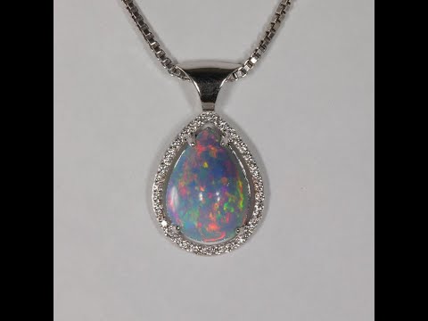 Opal Pendant with Fine Diamonds