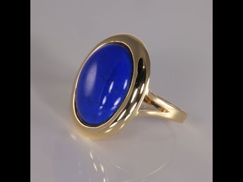 14K Yellow Gold Lapis Ring