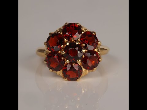 14K Yellow Gold Garnet Ring 5.50 Carats