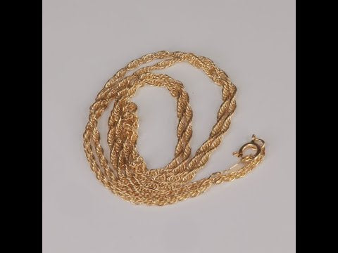 14K Yellow Gold Rope Chain 16"