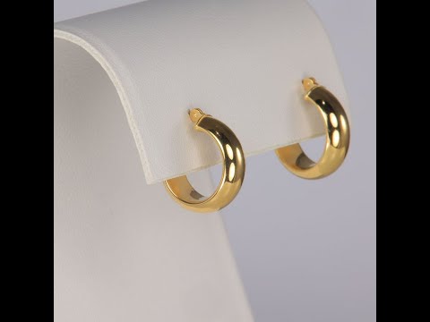 14K Yellow Gold Huggie Hoop Earrings