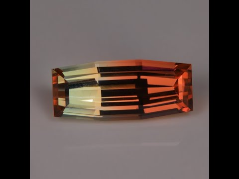 Stepped Cushion Cut BiColor Tourmaline 4.01 Carats