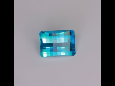 Opposed Bar (Pixel) Cut Blue Zircon 3.06 Carats