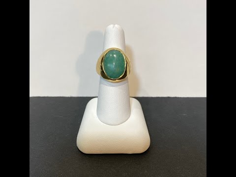 18K Yellow Gold Jadeite Gentleman's Ring