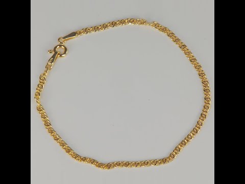 14K Yellow Gold Fancy Link Bracelet 7"