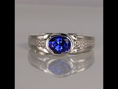 14K White Gold Oval Tanzanite Ring 1.71 Carats