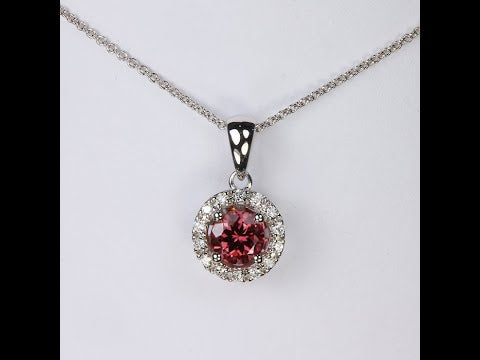 14K White Gold Cable Link Tourmaline Necklace .50 Carats