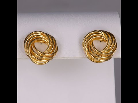 14K Yellow Gold Knot Earrings