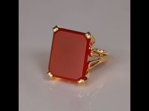 14K Yellow Gold Carnelian Statement Ring