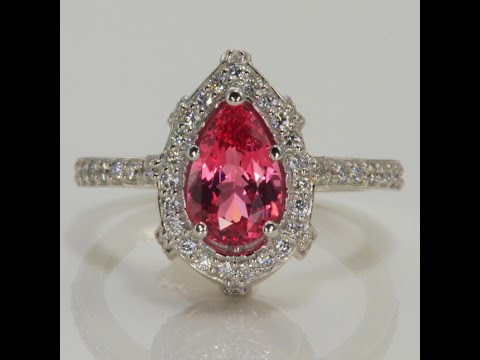 14K White Gold Tanzanian Mahenge  Spinel with Fine Diamonds Ring