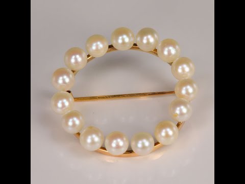 14K Yellow Gold Akoya Pearl Pin/Brooch