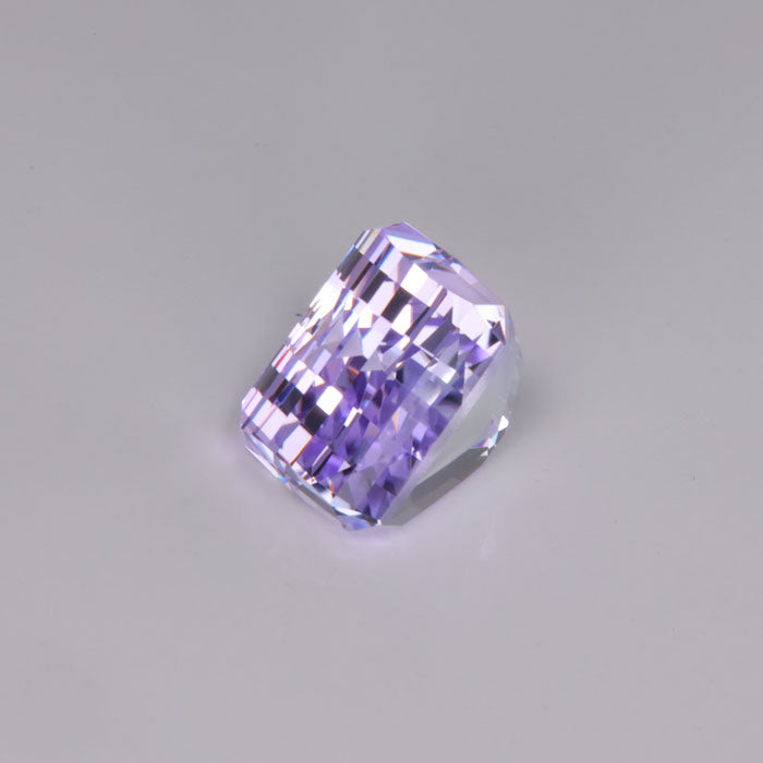 lavender rare color tanzanite gemstone split facet opposed bar cut