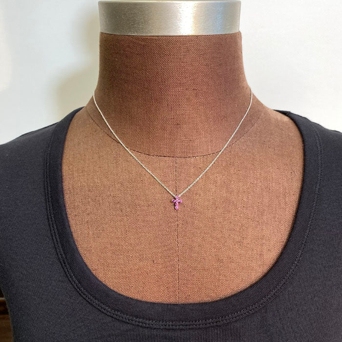 rhodolite garnet cross necklace