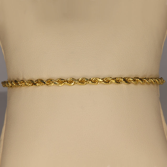 yellow gold estate bracelet rope link 