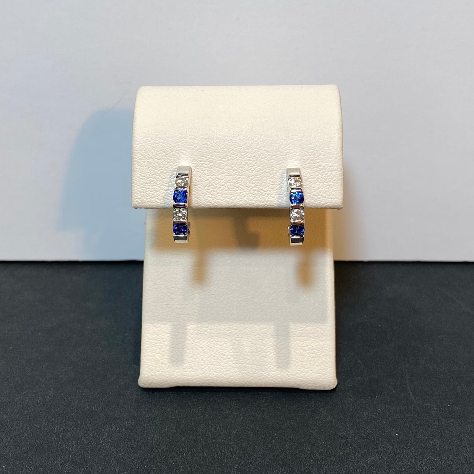 white gold sapphire and diamond earrings